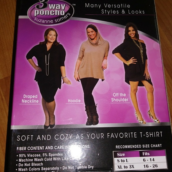 Suzanne Somers Tops - Suzanne somers 3 way poncho